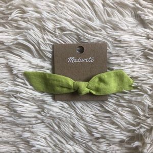 Madewell Linen Bow Hair Elastic Neon Green